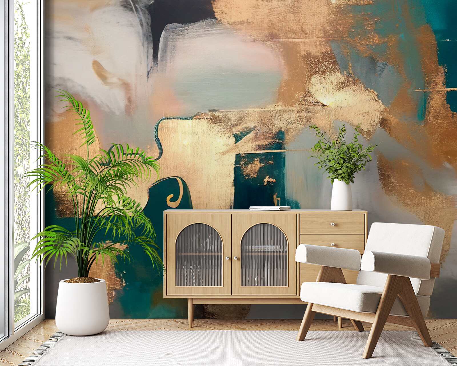 Fototapeta rozmazane złoto na szarym marmurze