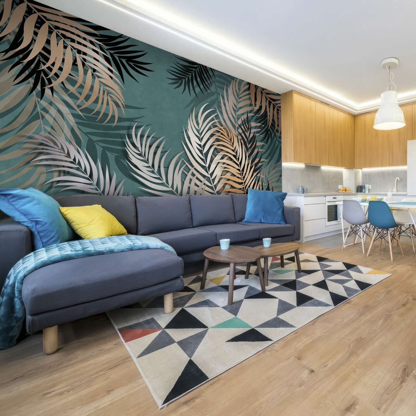 Fototapeta złota paproć w nocy