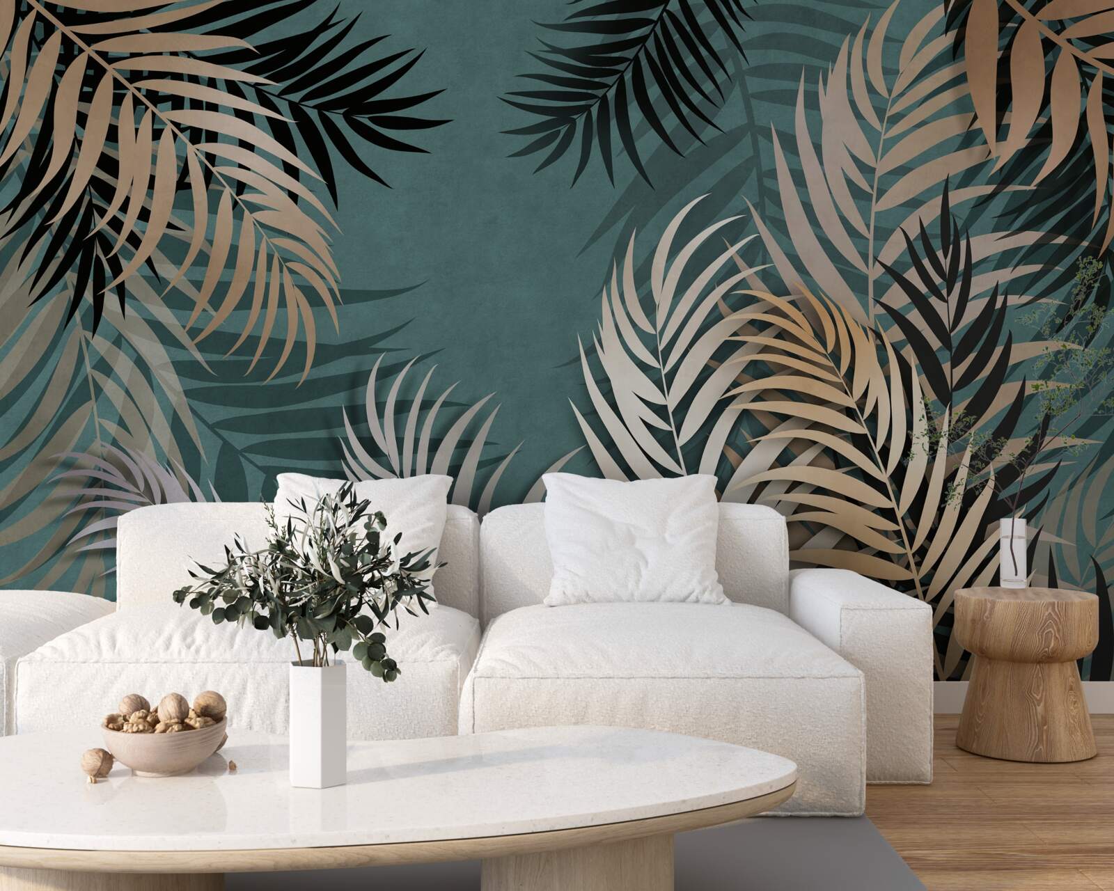 Fototapeta złota paproć w nocy