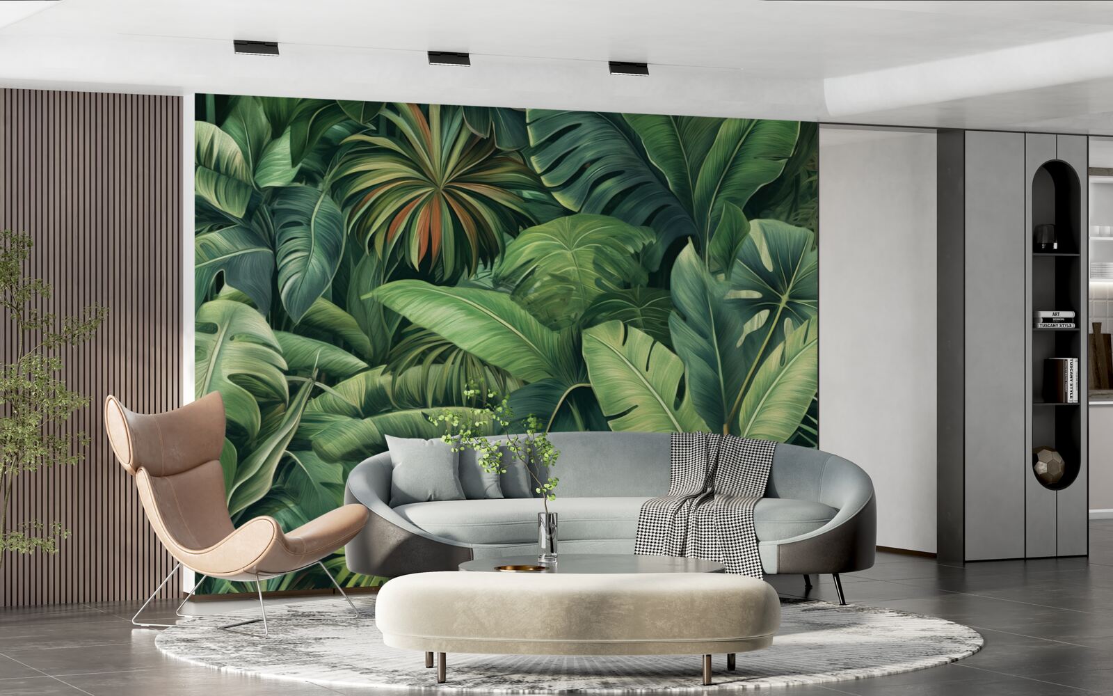 Fototapeta duże zielone liście w dżungli