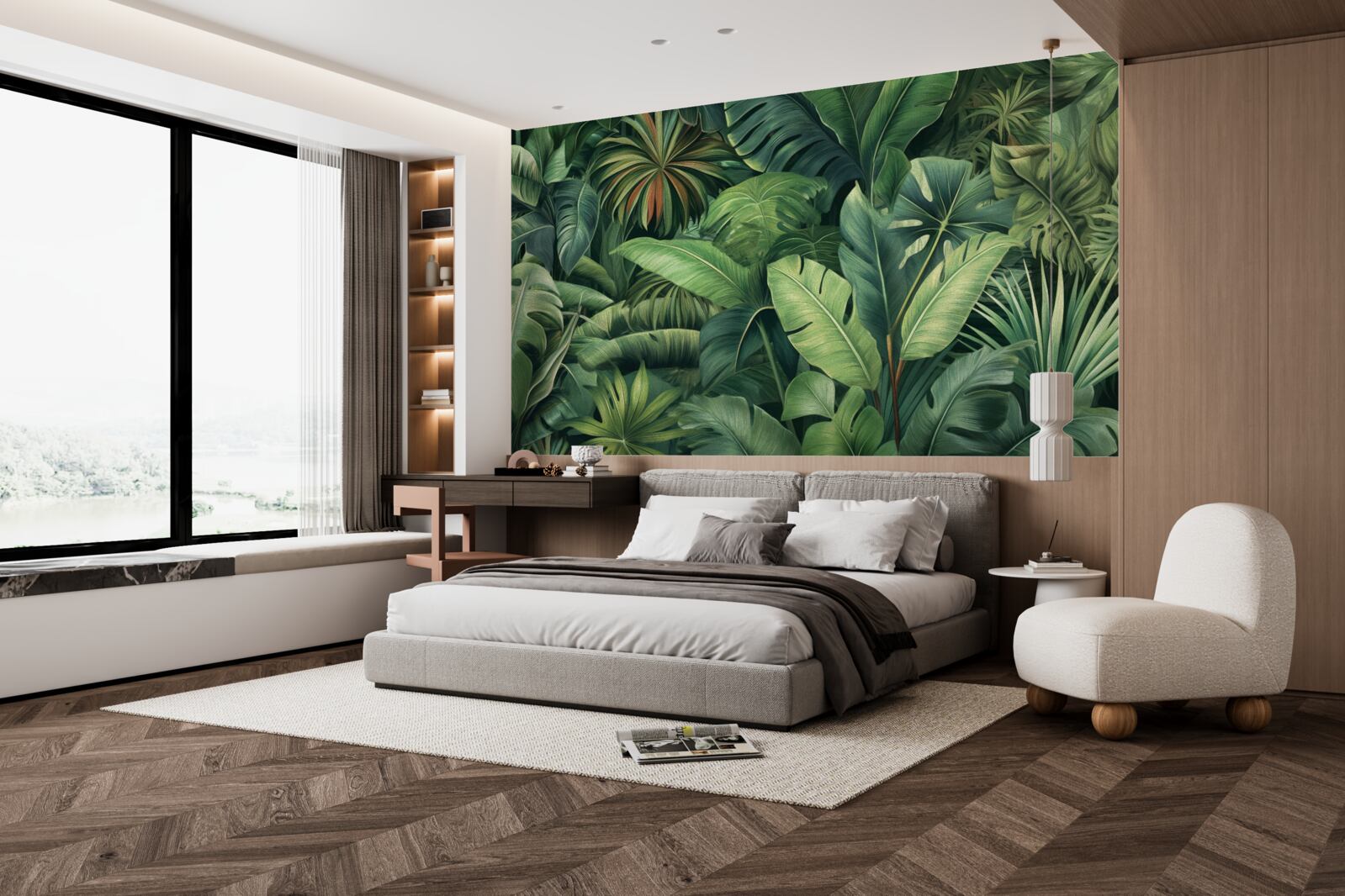 Fototapeta duże zielone liście w dżungli