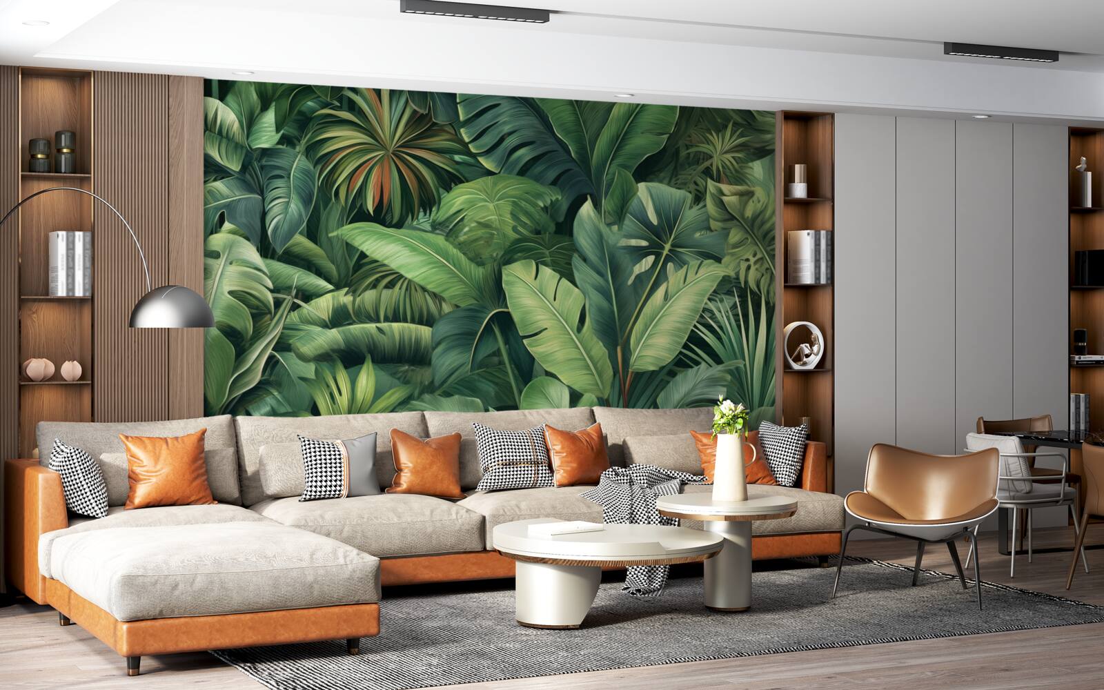 Fototapeta duże zielone liście w dżungli