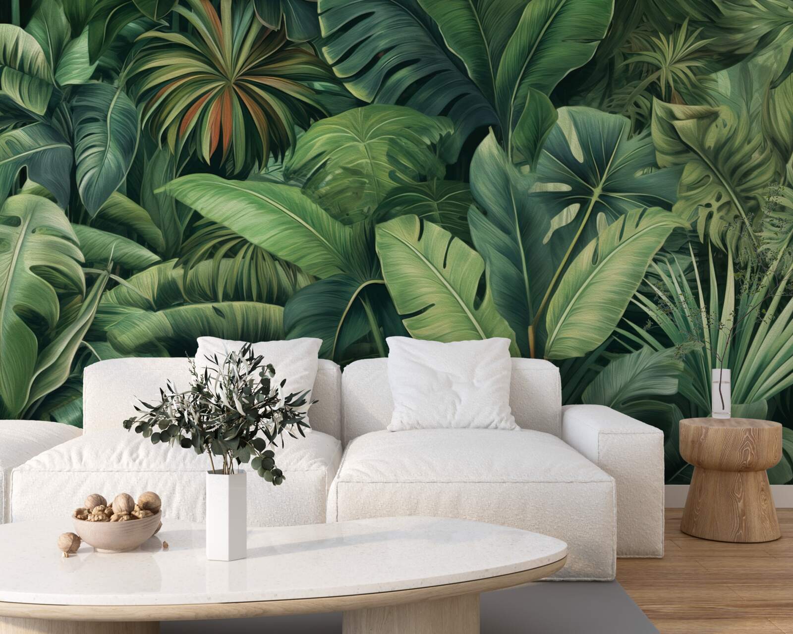 Fototapeta duże zielone liście w dżungli