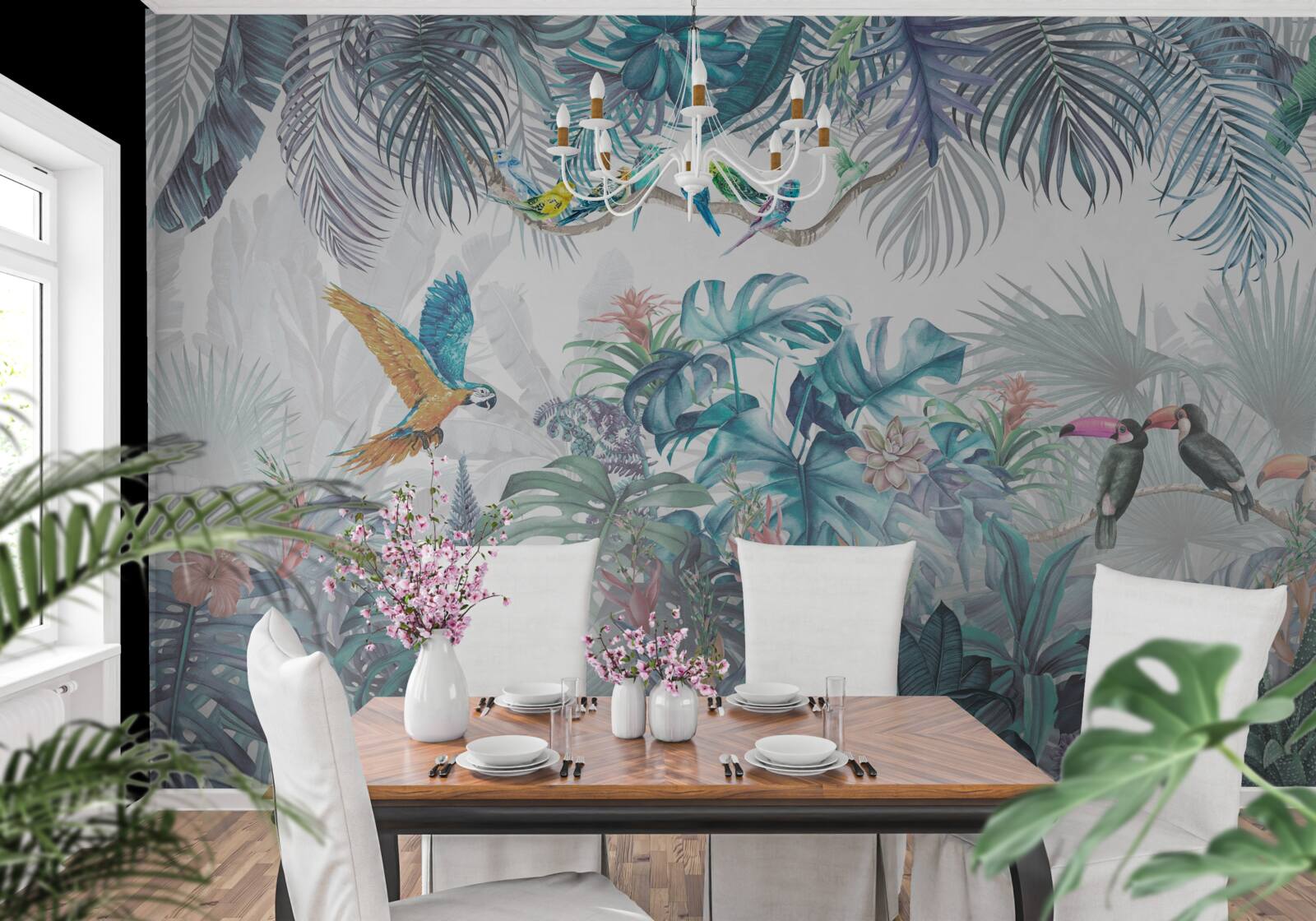 Fototapeta las podczas ulewy