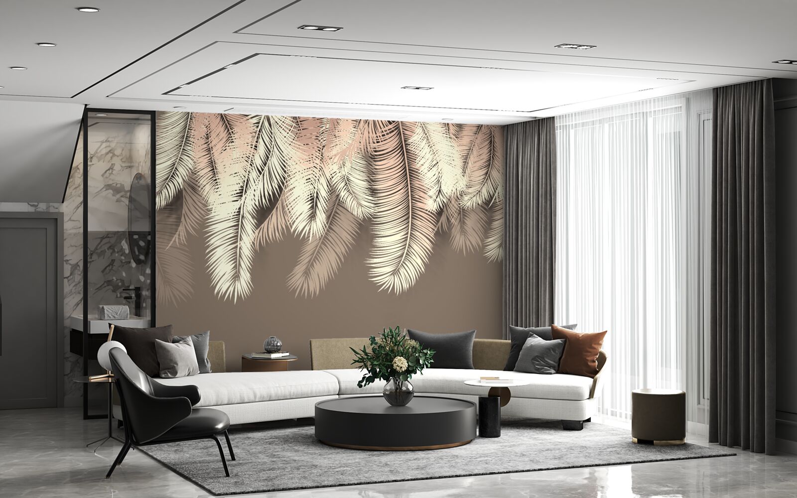 Fototapeta puszyste liście zwisają