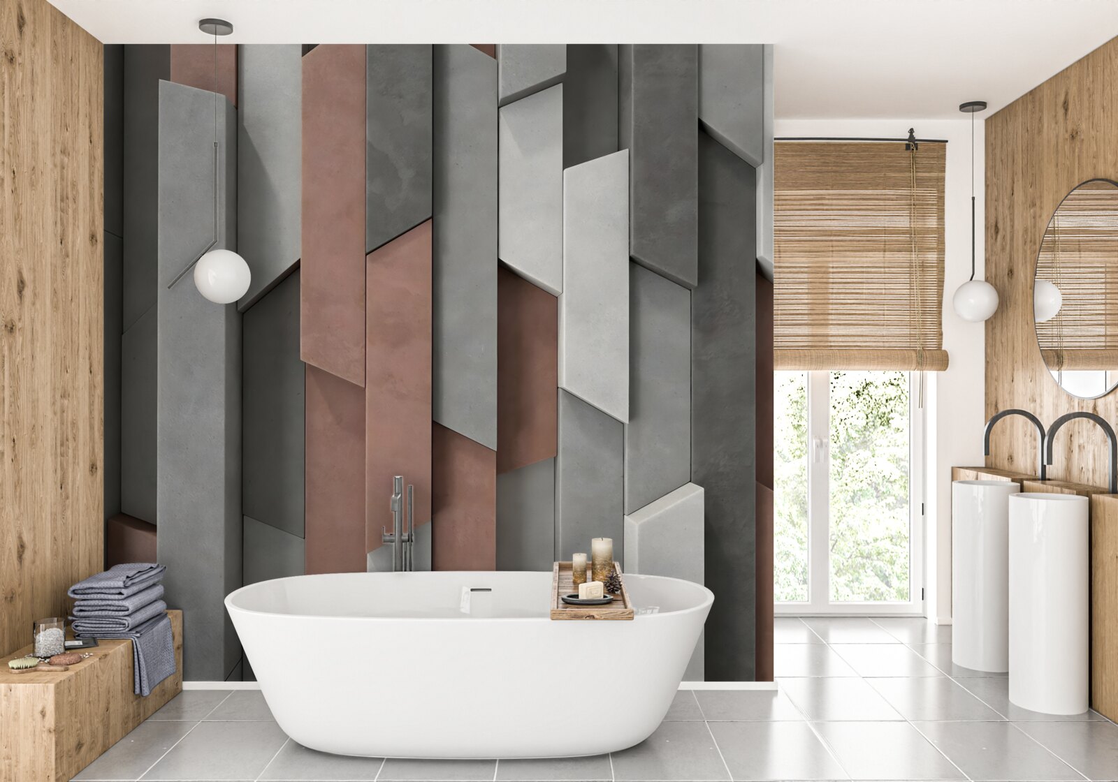 Fototapeta pionowe kształty z objętością