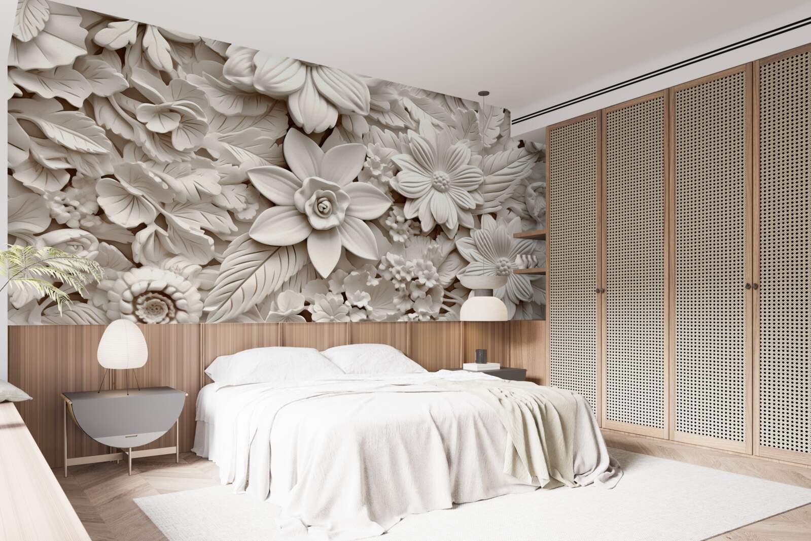 Fototapeta kompozycja kwiatowa z gipsu