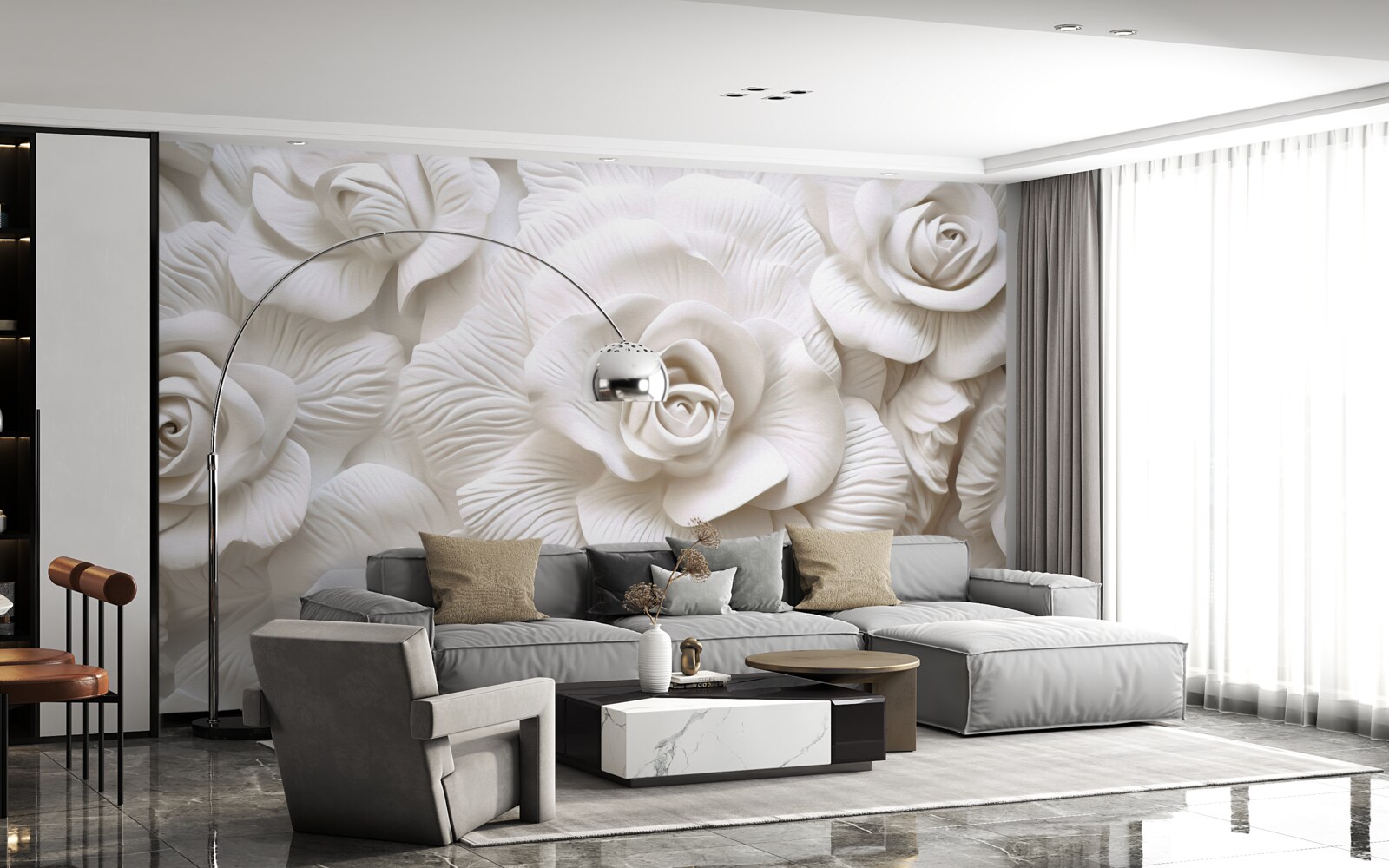 Fototapeta róże reliefowe są delikatne