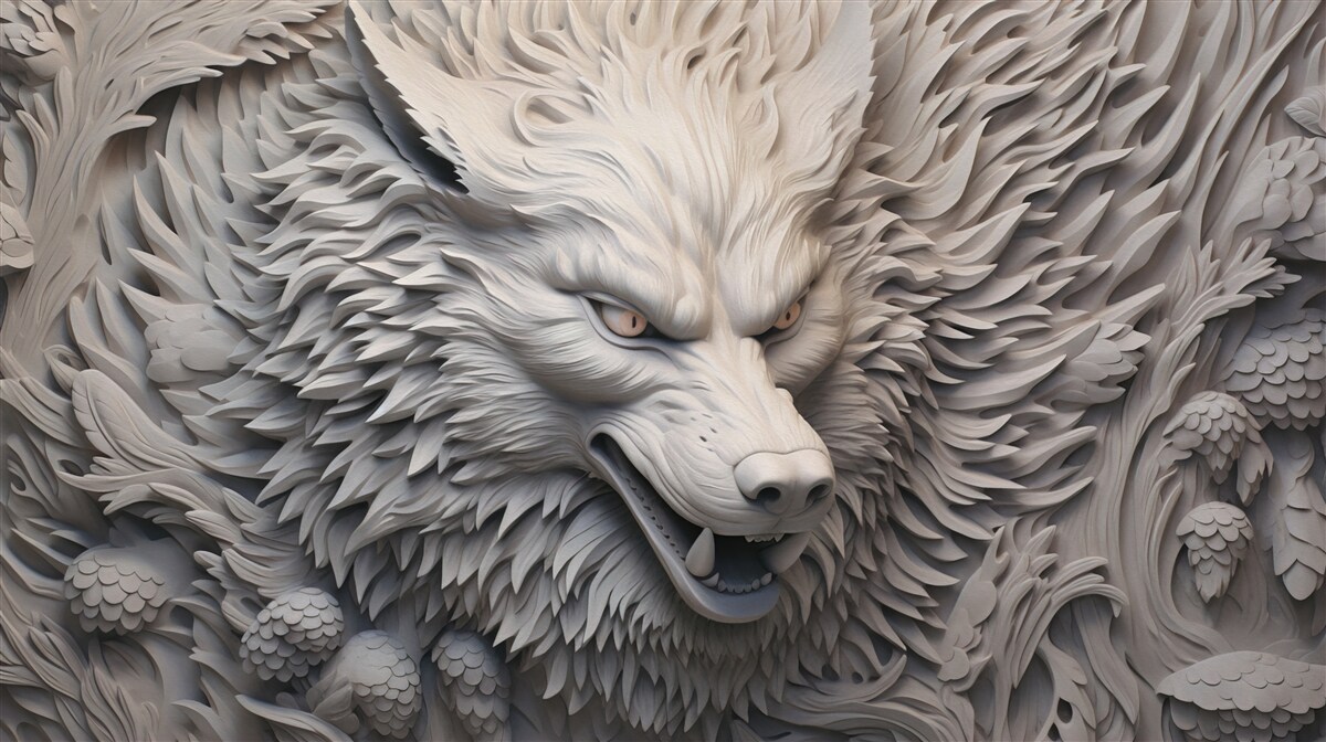 Fototapeta potężny ryk wilka tworzy wieloaspektowy obraz