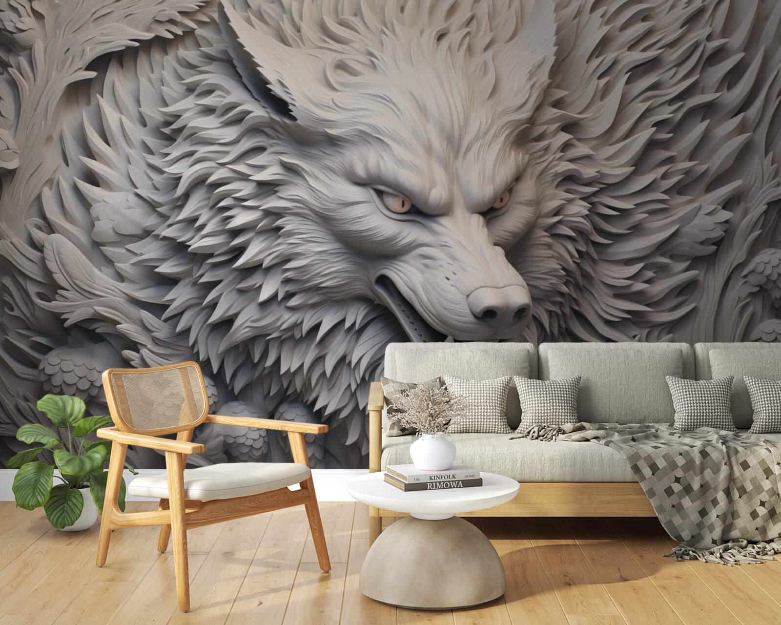 Fototapeta potężny ryk wilka tworzy wieloaspektowy obraz