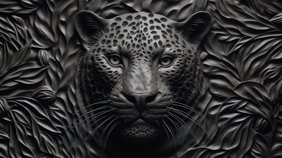 Fototapeta czarny tygrys na drzewie imponujących rozmiarów