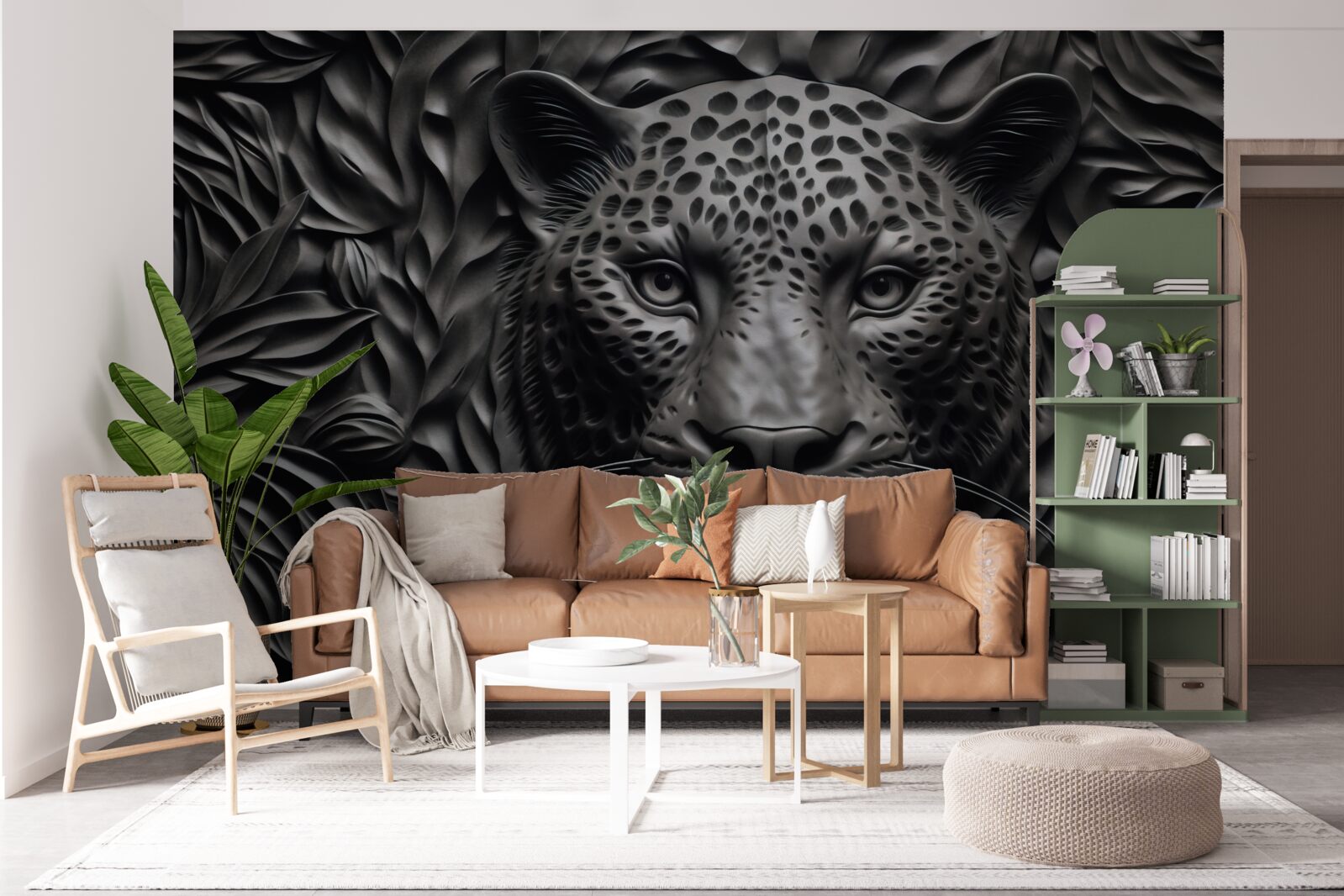 Fototapeta czarny tygrys na drzewie imponujących rozmiarów