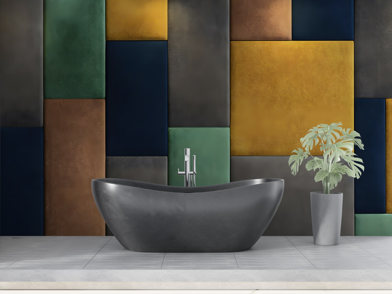 Fototapeta wielokolorowe trójkąty ułożone pionowo