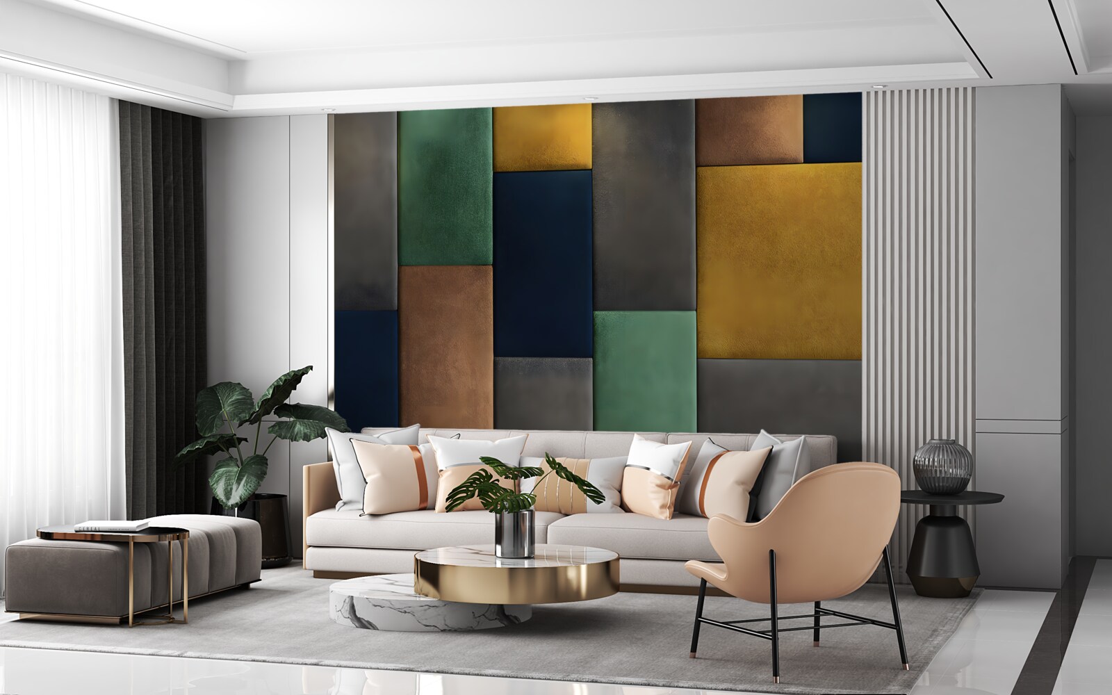 Fototapeta wielokolorowe trójkąty ułożone pionowo