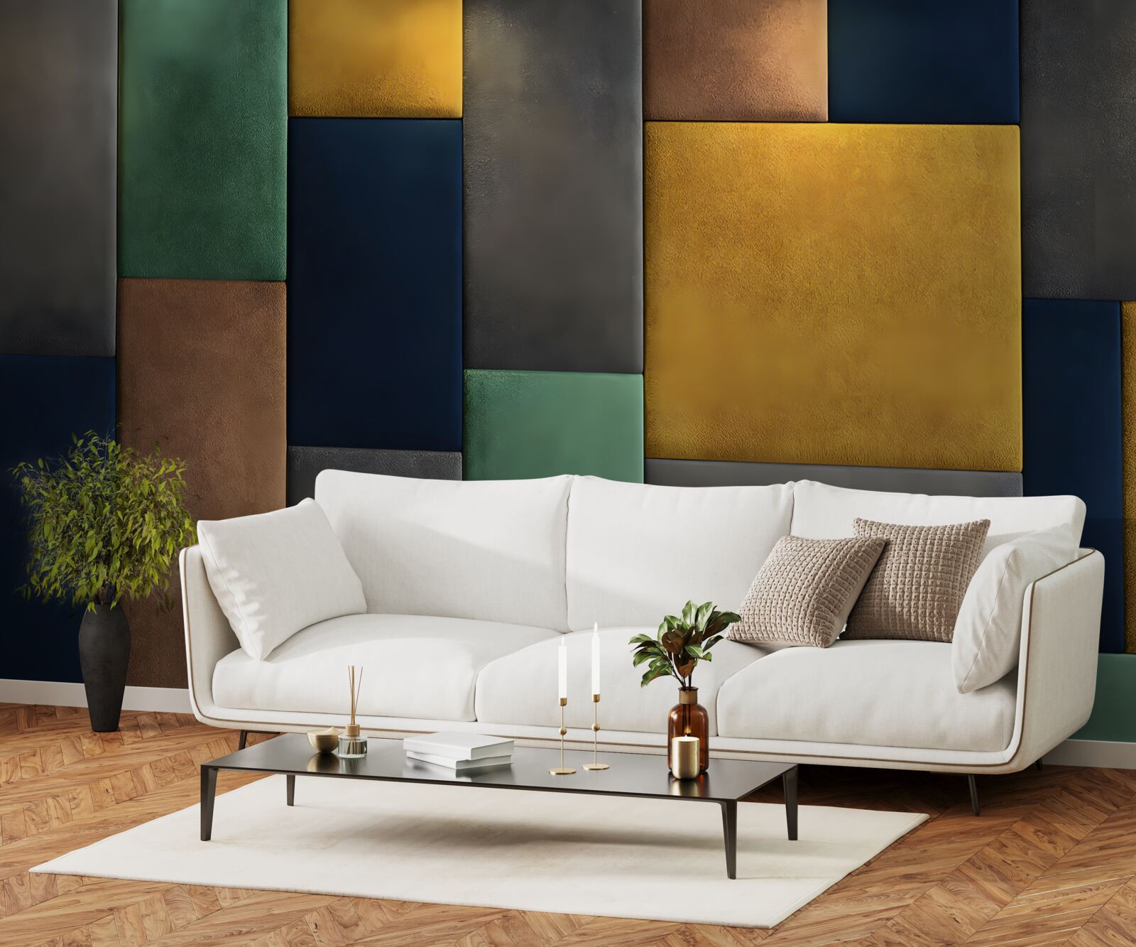 Fototapeta wielokolorowe trójkąty ułożone pionowo