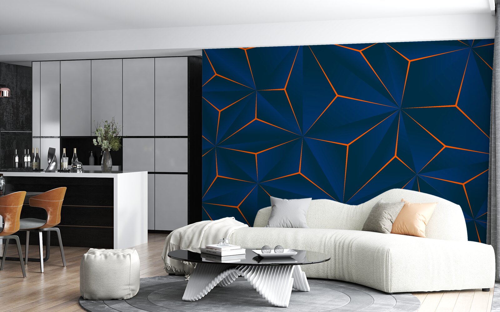 Fototapeta aksamitne trójkąty o obszernych kształtach