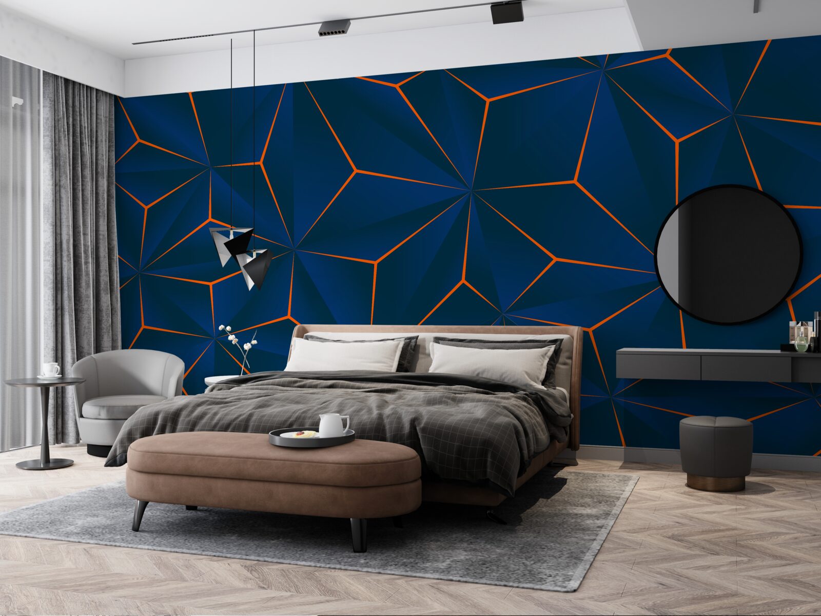 Fototapeta aksamitne trójkąty o obszernych kształtach