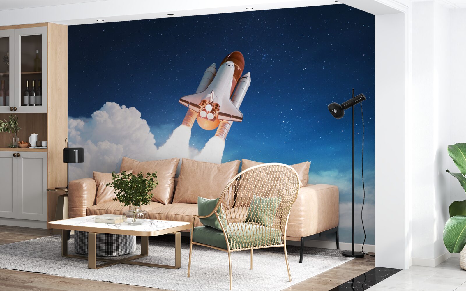 Fototapeta statek przygotowuje się do lotu kosmicznego