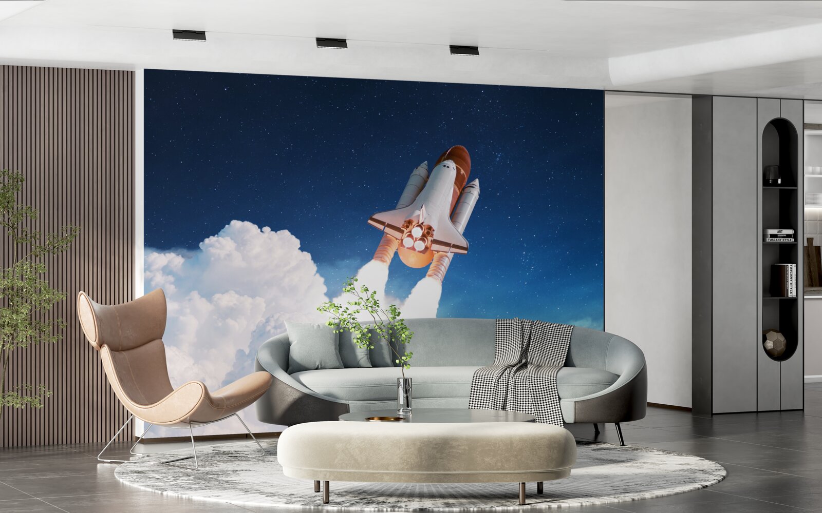 Fototapeta statek przygotowuje się do lotu kosmicznego