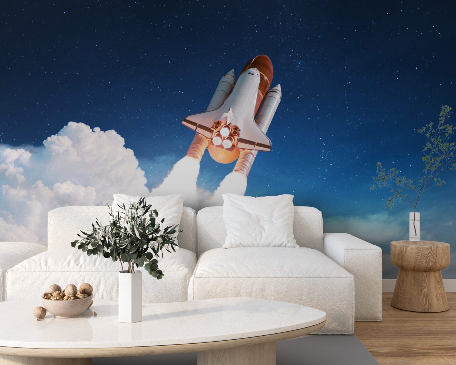 Fototapeta statek przygotowuje się do lotu kosmicznego