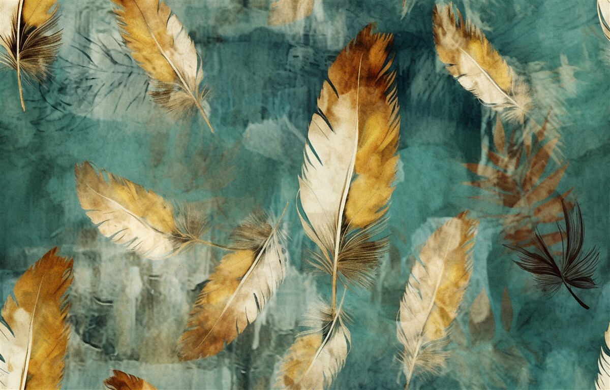 Fototapeta złote abstrakcyjne liście