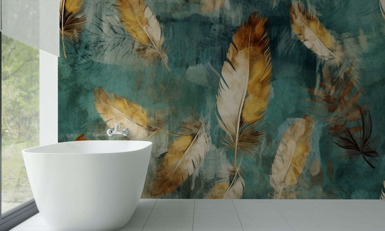 Fototapeta złote abstrakcyjne liście