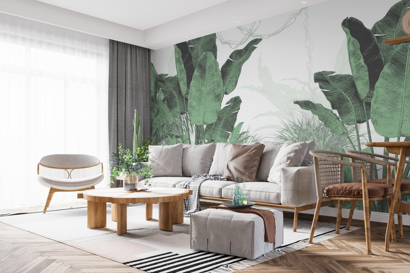 Fototapeta duże tropikalne liście znacznych rozmiarów