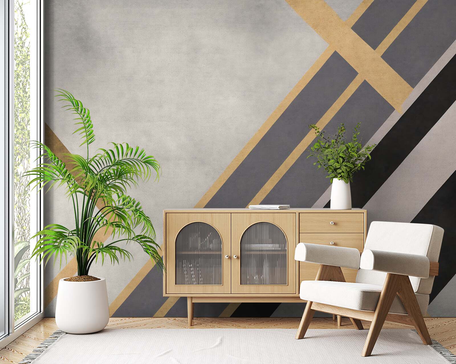 Fototapeta kolorowe linie na płytkach są ułożone równomiernie