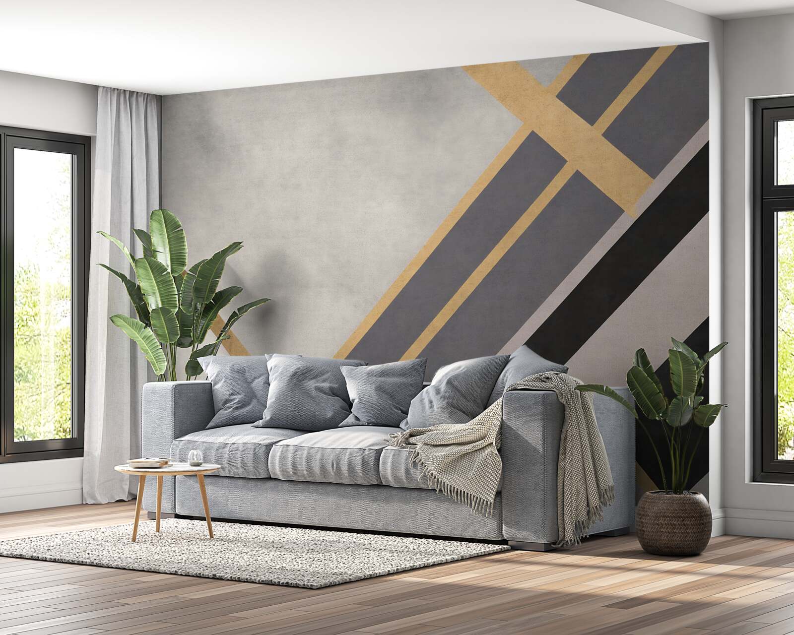 Fototapeta kolorowe linie na płytkach są ułożone równomiernie