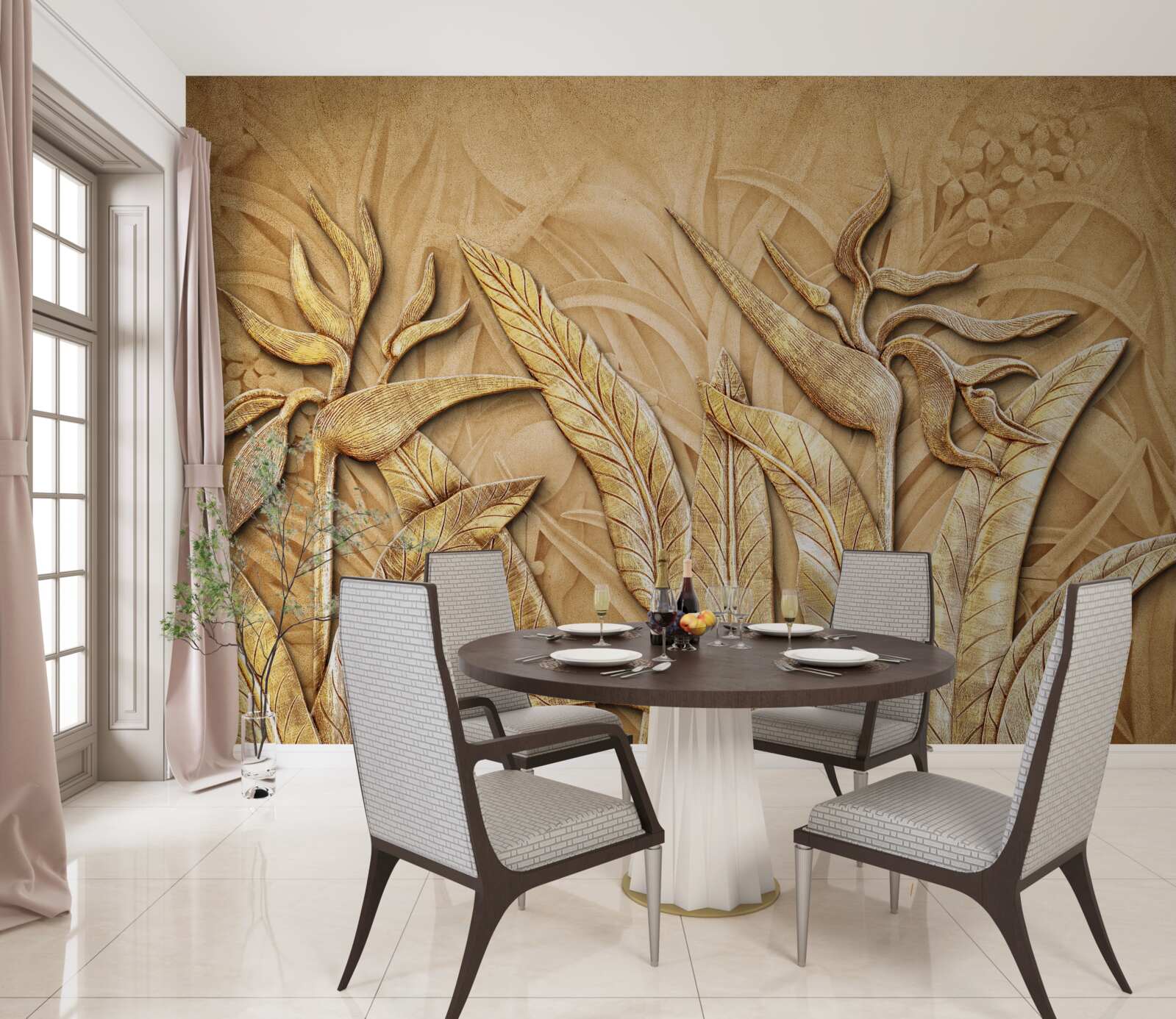 Fototapeta wzory tekstur na liściach drzew