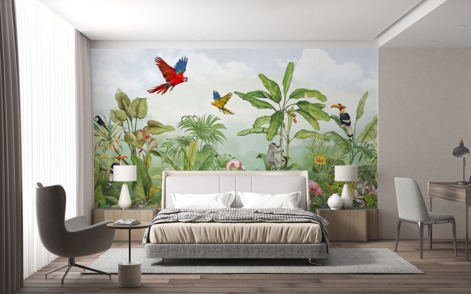 Fototapeta zwierzęta w zadymionych lasach