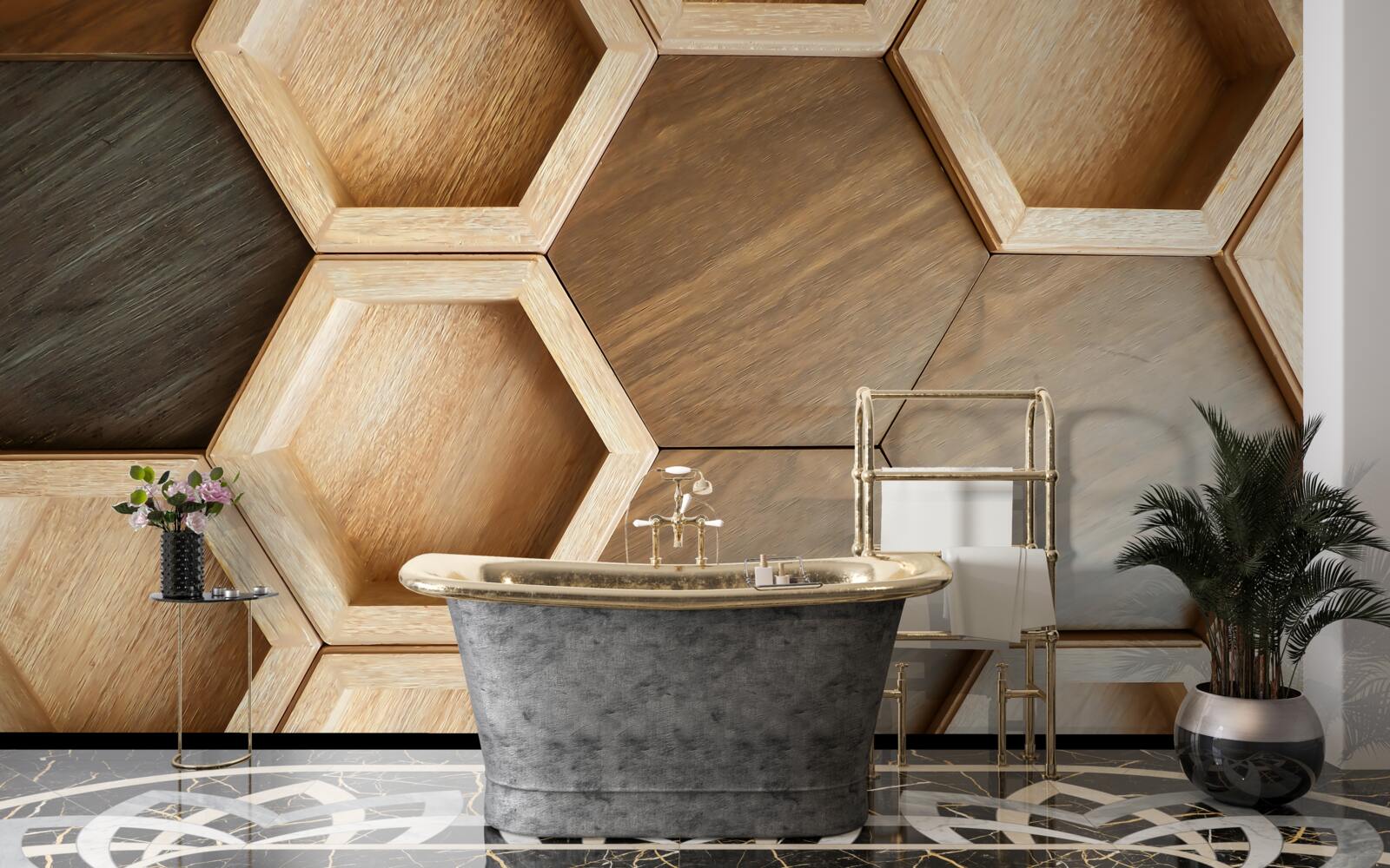 Fototapeta wielokolorowe drewniane komórki