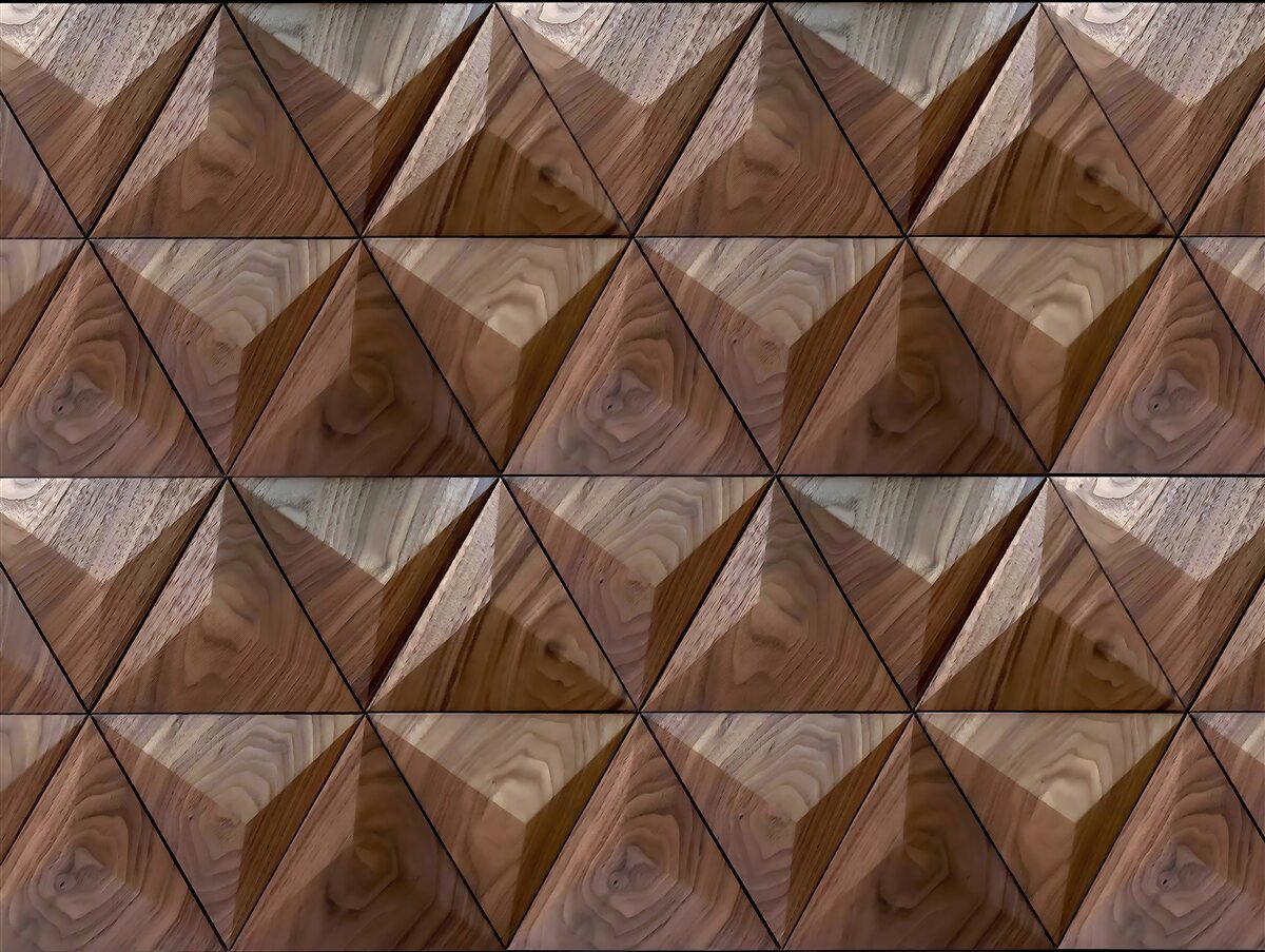 Fototapeta trójkątne kształty z fakturą drewna