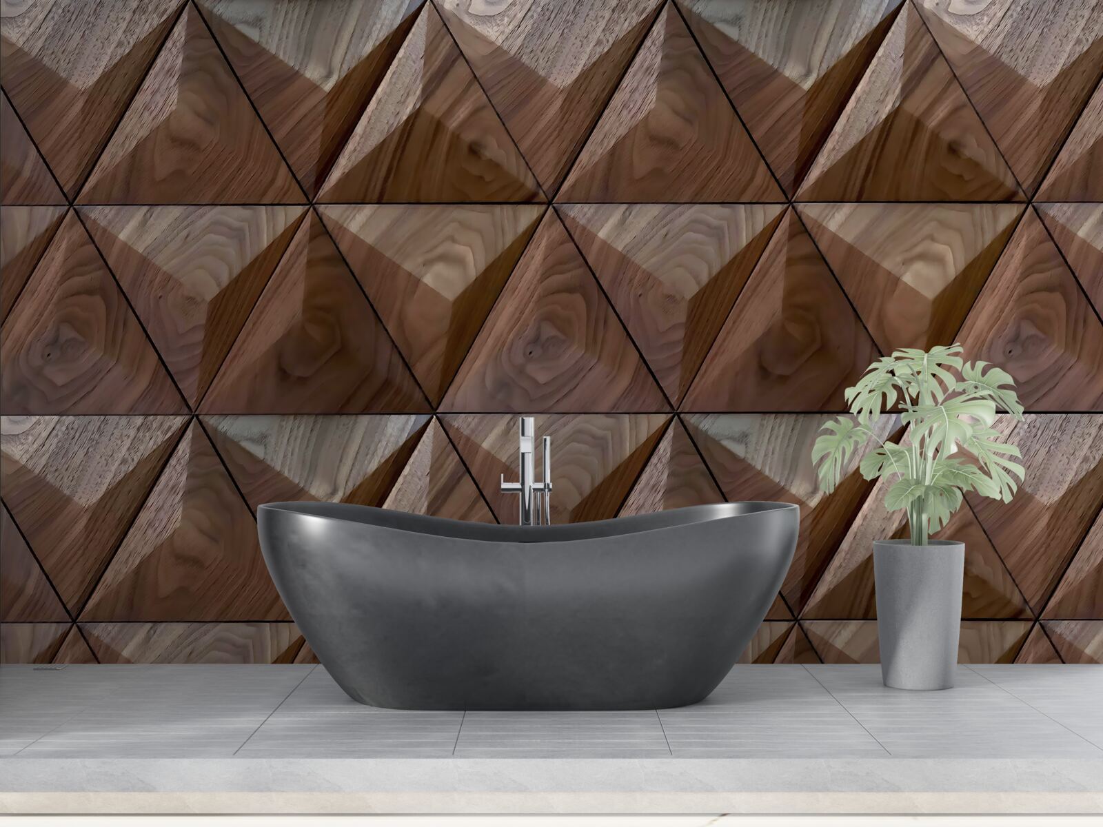 Fototapeta trójkątne kształty z fakturą drewna