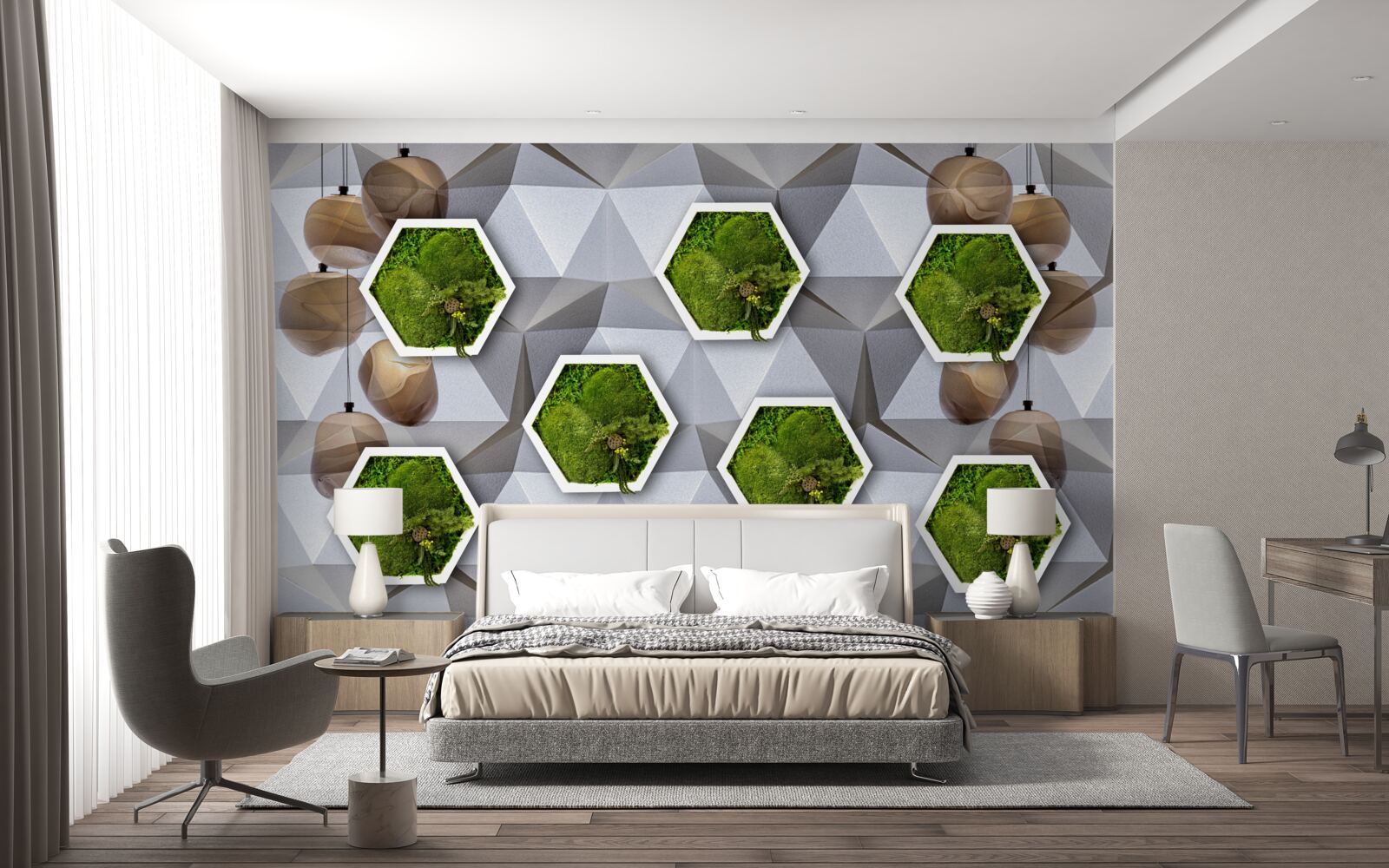 Fototapeta rośliny w kształcie pięciokątów