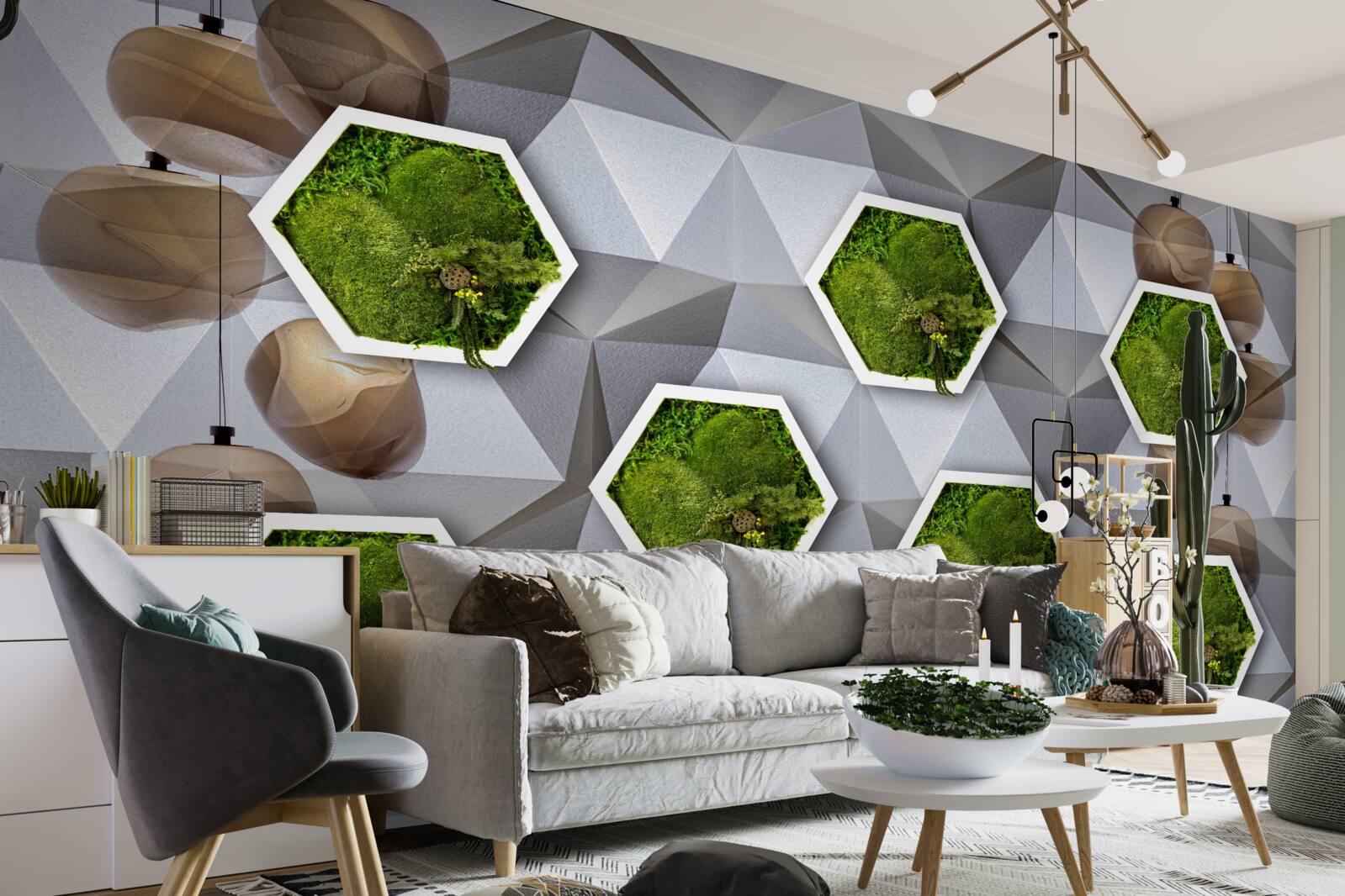 Fototapeta rośliny w kształcie pięciokątów