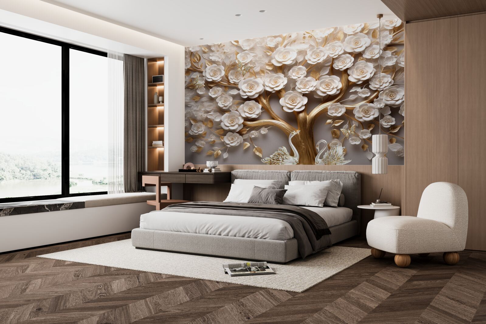 Fototapeta drzewo o gęstych i obfitych kwiatach