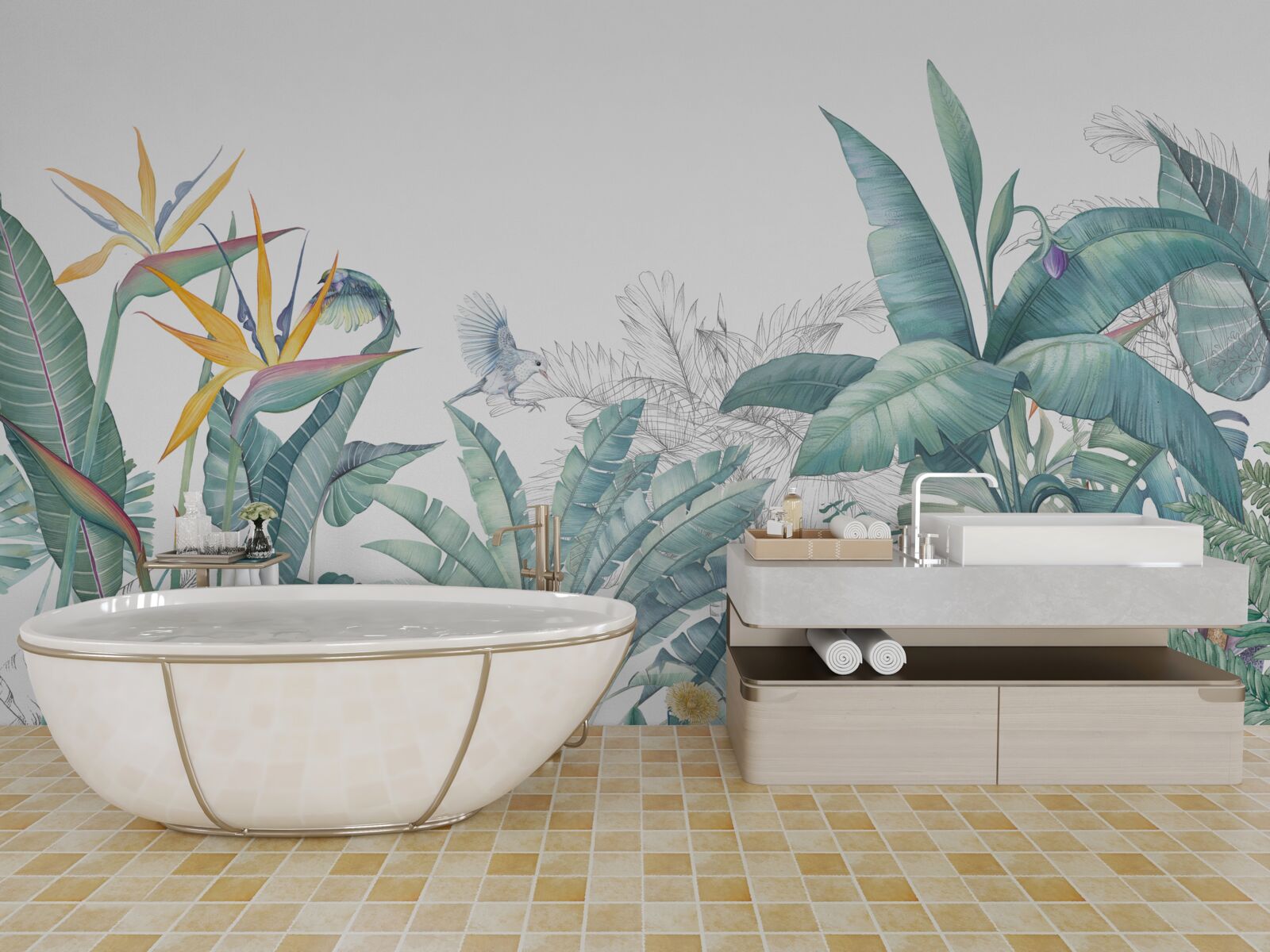 Fototapeta zielone rośliny tropikalne