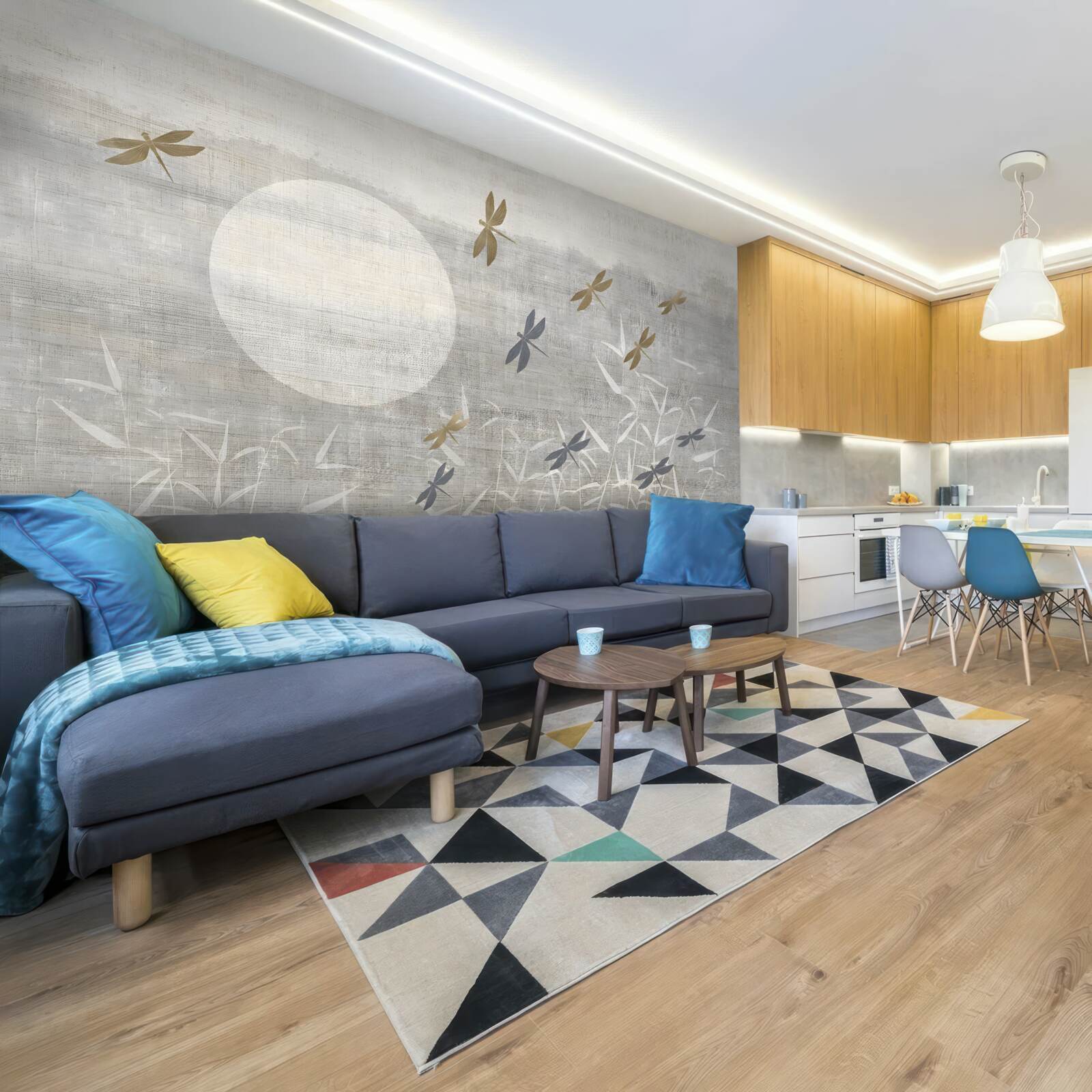 Fototapeta ważki latają nad polem