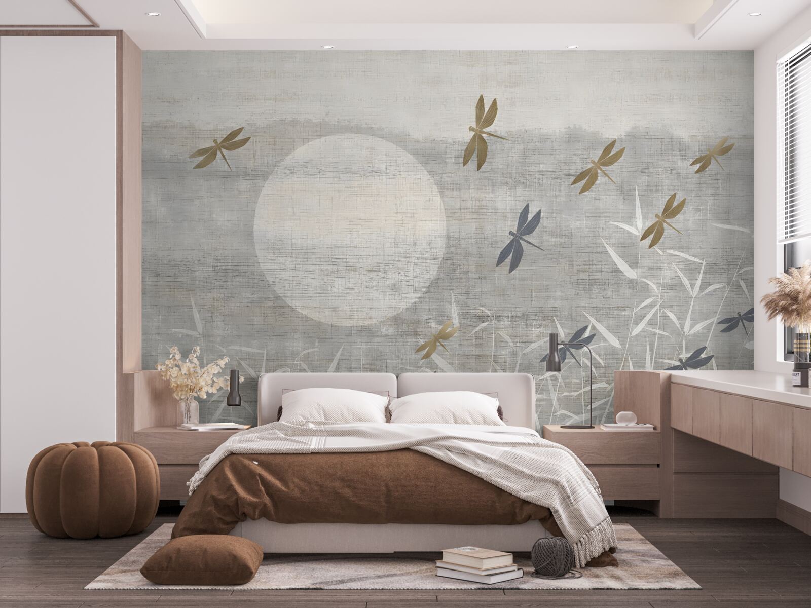 Fototapeta ważki latają nad polem