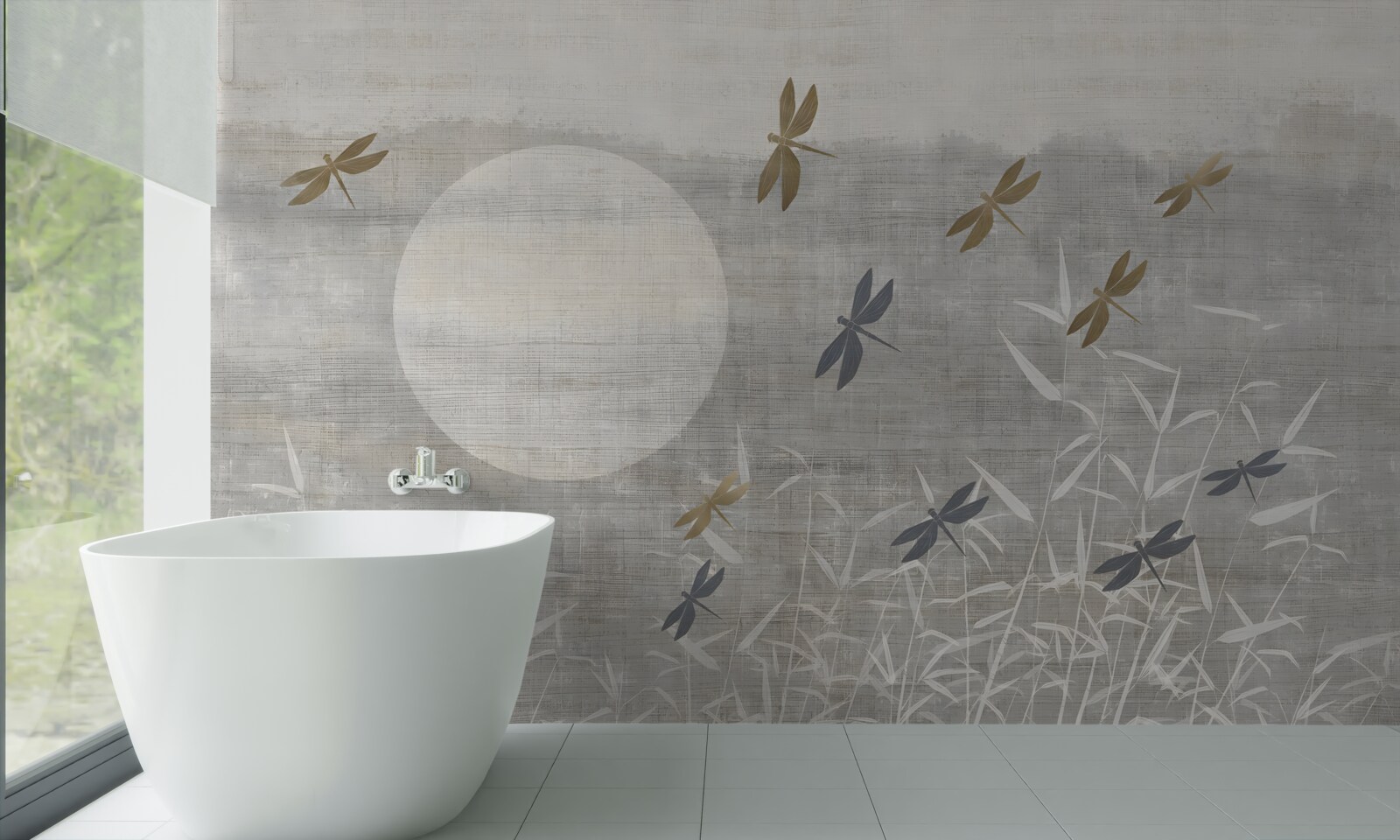 Fototapeta ważki latają nad polem