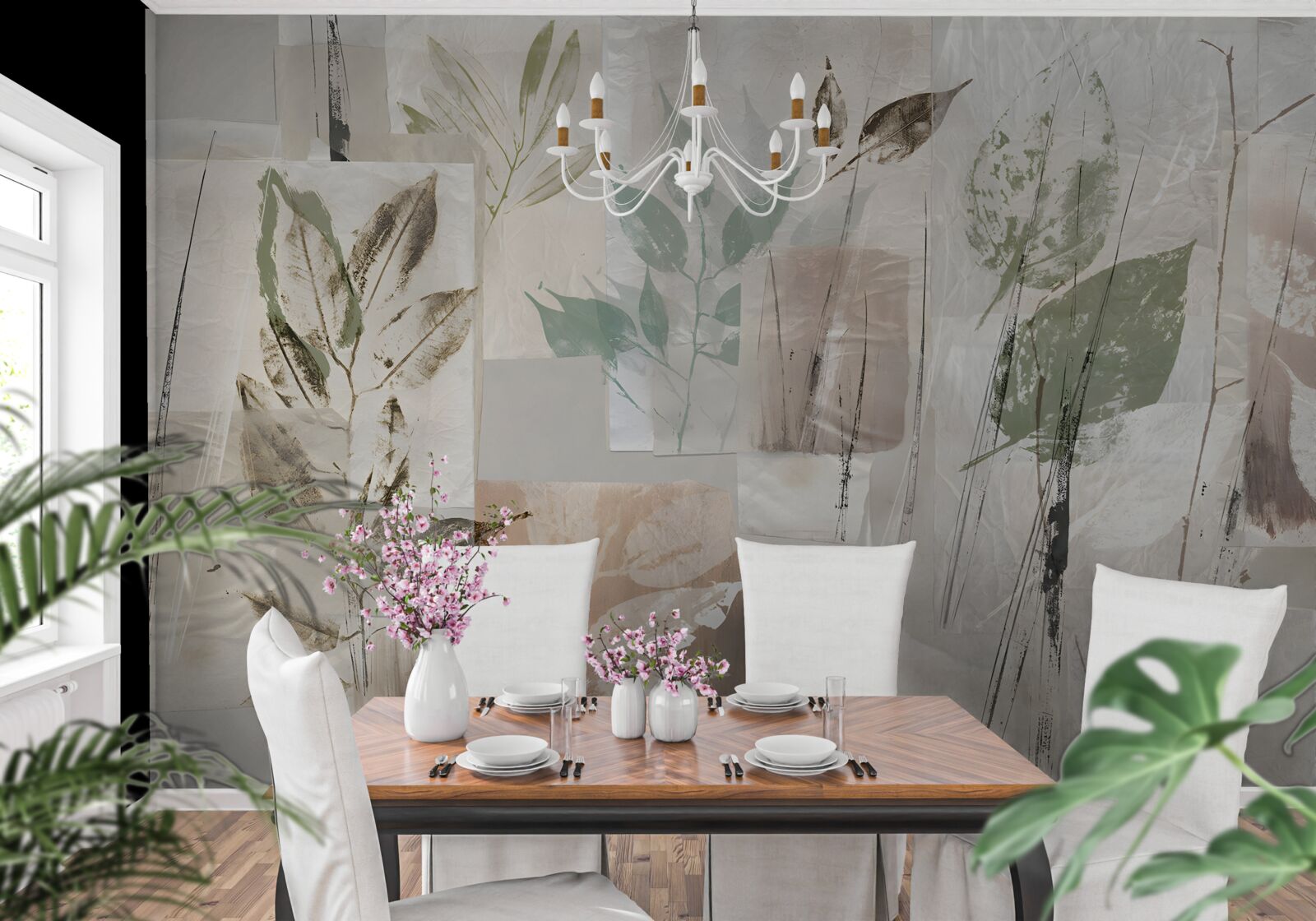 Fototapeta zarysy egzotycznej flory