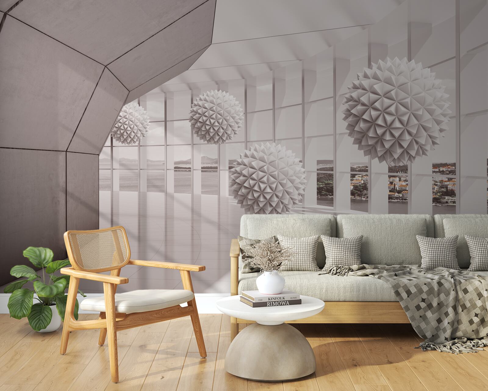 Fototapeta ostre kule z kolcami w tunelu