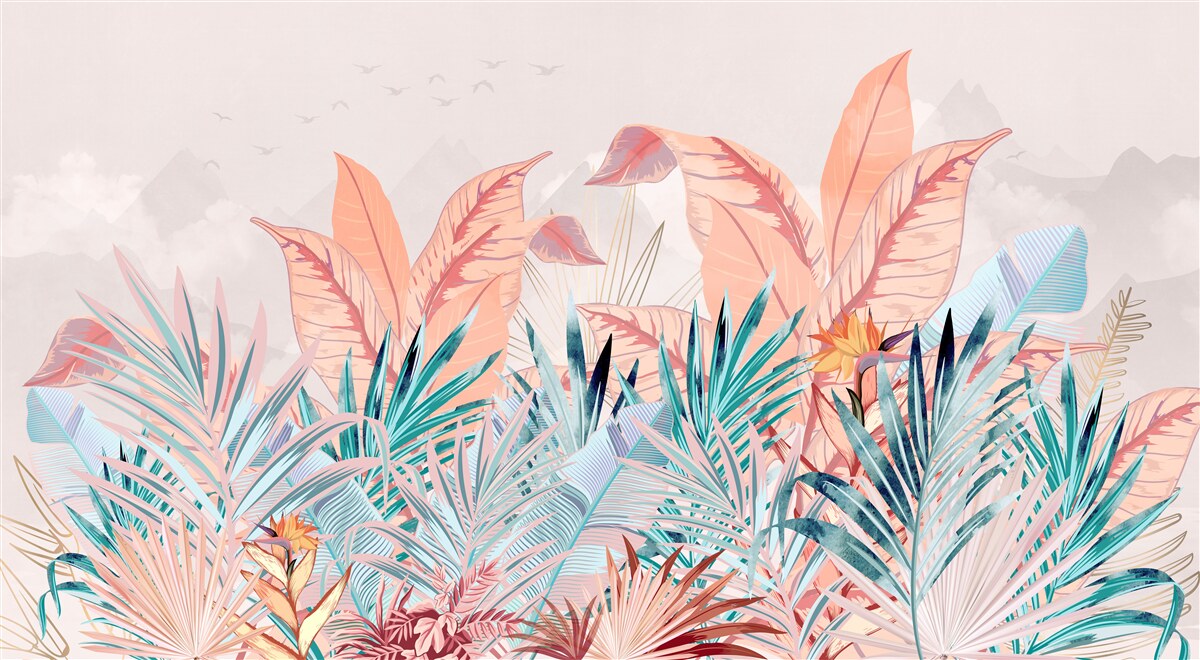 Fototapeta liście paproci we wszystkich kolorach