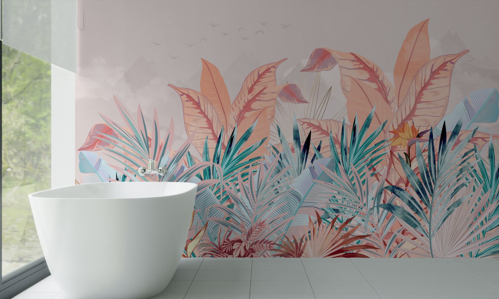 Fototapeta liście paproci we wszystkich kolorach