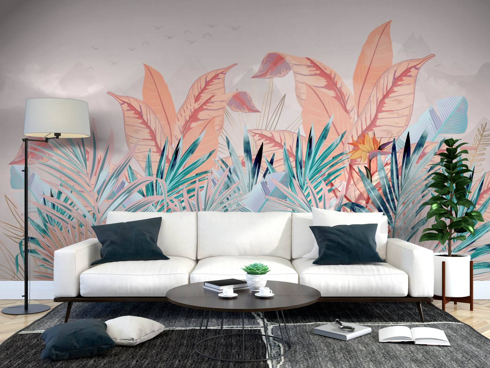 Fototapeta liście paproci we wszystkich kolorach