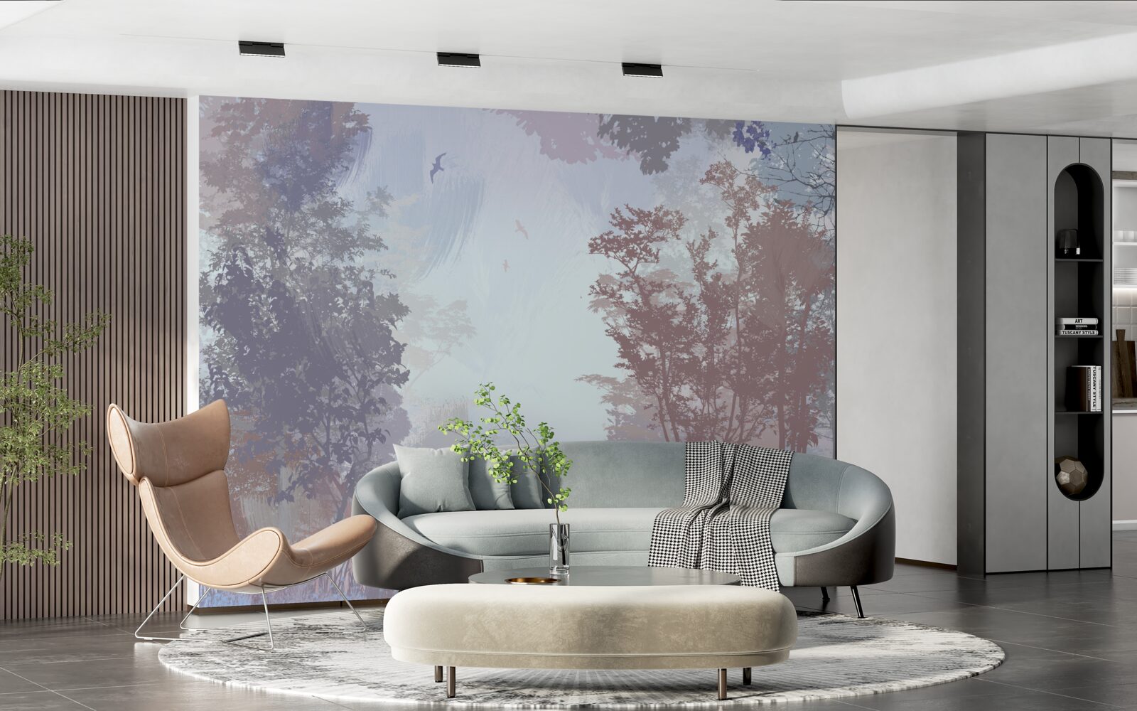 Fototapeta poranek w lesie jesienią