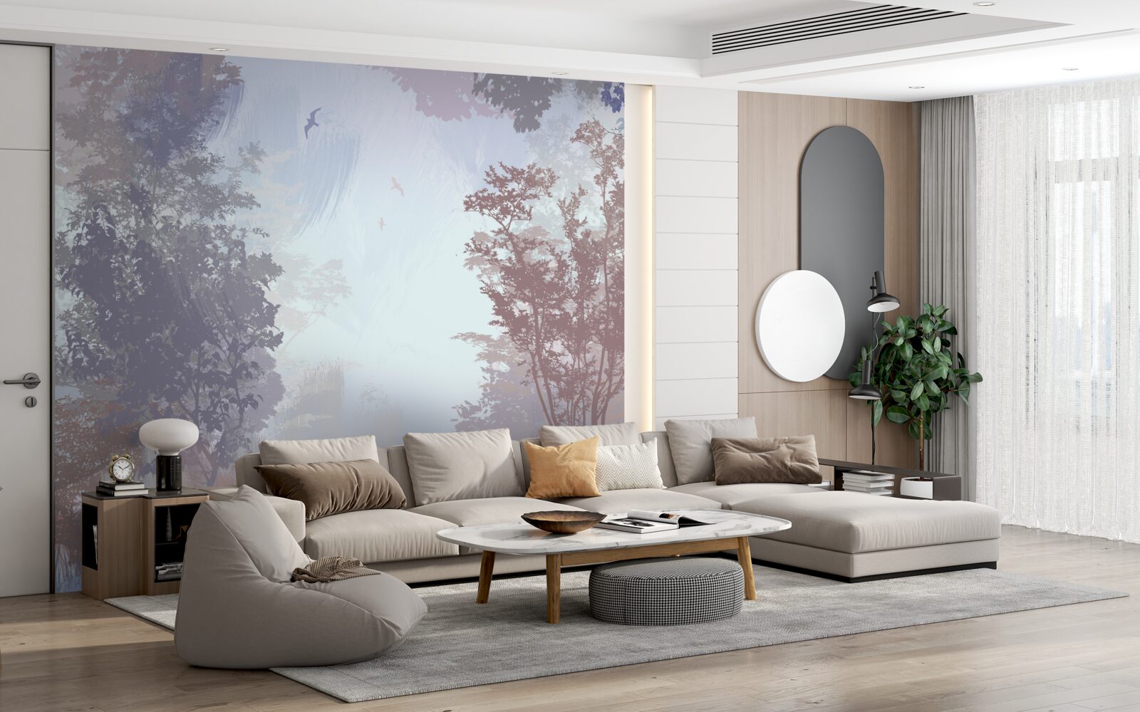 Fototapeta poranek w lesie jesienią