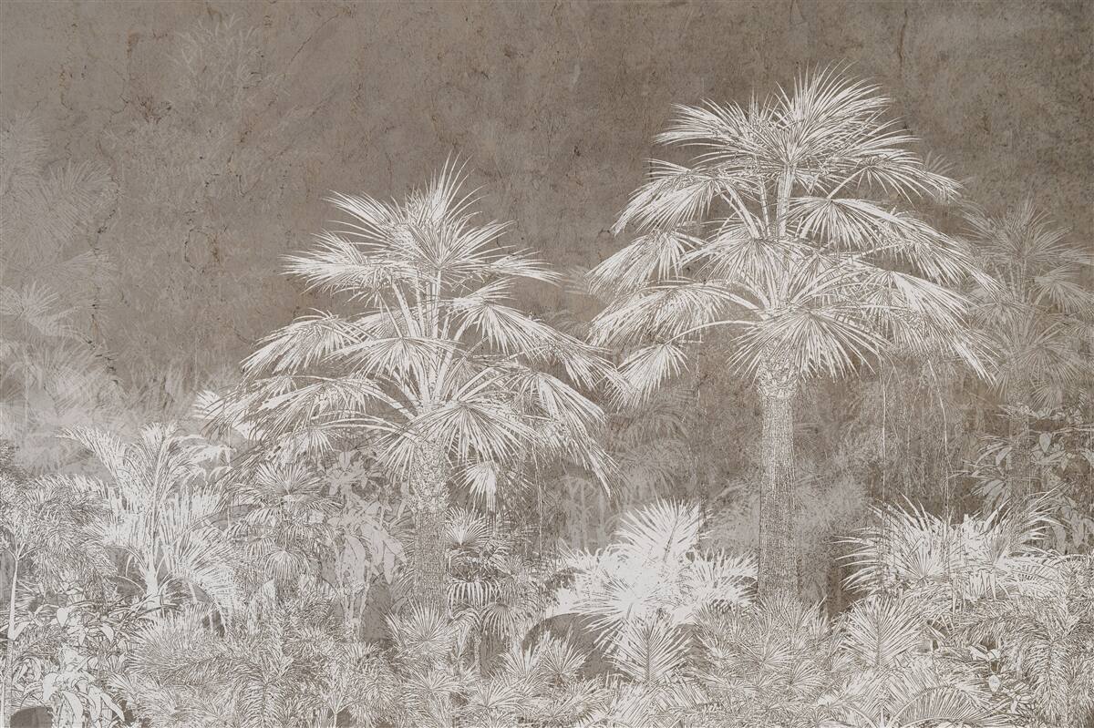 Fototapeta gęsta tropikalna roślinność w nocy