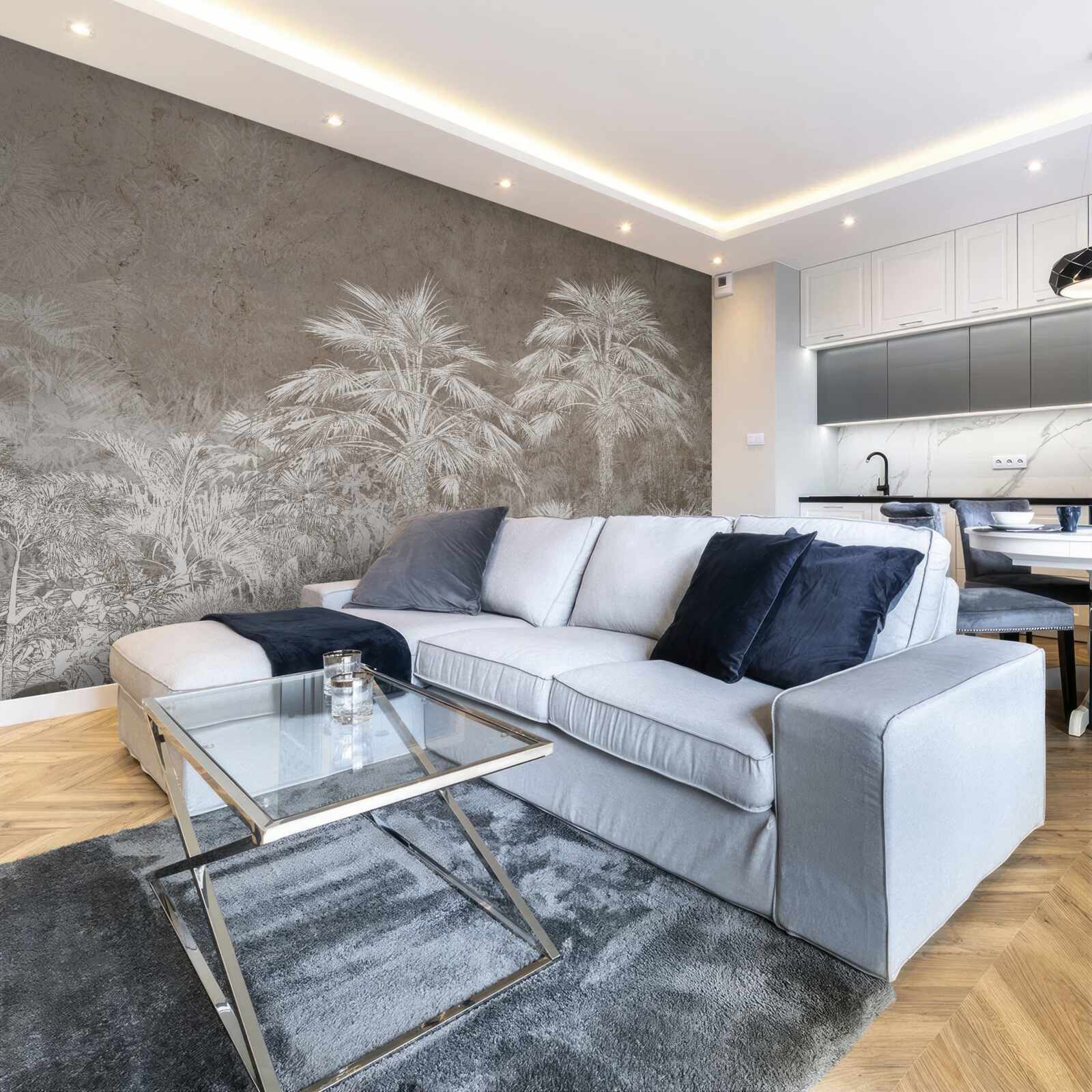 Fototapeta gęsta tropikalna roślinność w nocy